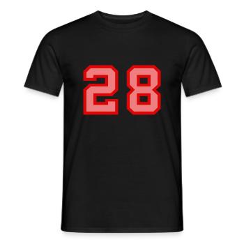 Cool Retro Retrostyle Jersey Number Back Number - Men's T-Shirt - black - Front - AI Model Male 178 light (178cm)