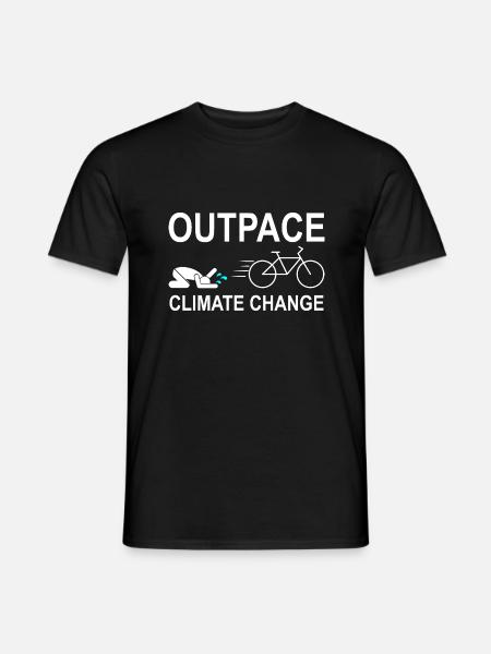 Outpace Climate Change - Fahrrad Klimaschutz - Männer T-Shirt - Schwarz