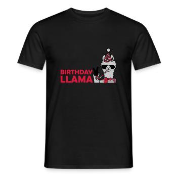 Birthday Llama No Drama - Men's T-Shirt - black - Front - AI Model Male 178 light (178cm)