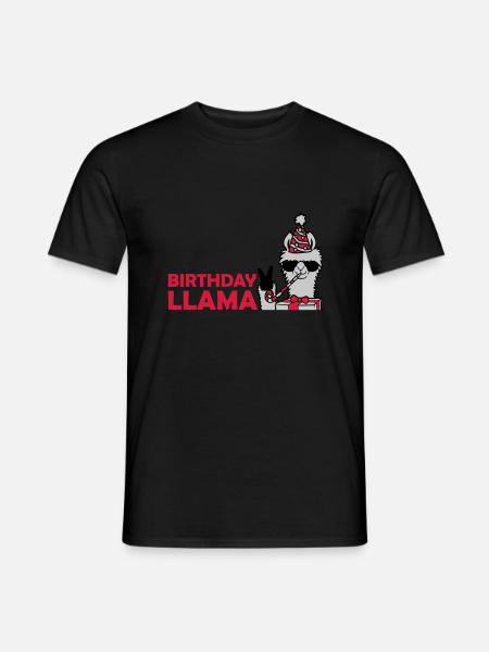Birthday Llama No Drama - Men's T-Shirt - black