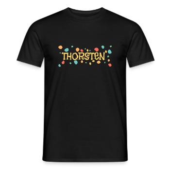Kleckse Farbkleckse Thorsten - Männer T-Shirt - Schwarz - Vorne - AI Model Male 178 light (178cm)