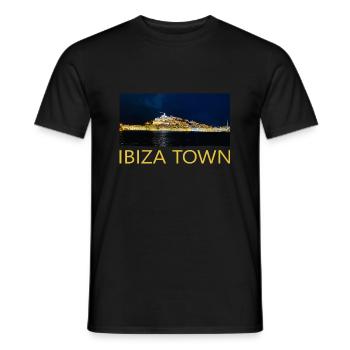 ibiza town - Men's T-Shirt - black - Front - AI Model Male 178 light (178cm)