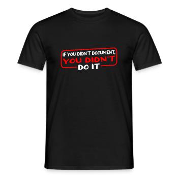 Si vous n’avez pas documenté, vous ne l’avez pas fait 3 - T-shirt homme - noir - Devant - AI Model Male 178 light (178cm)