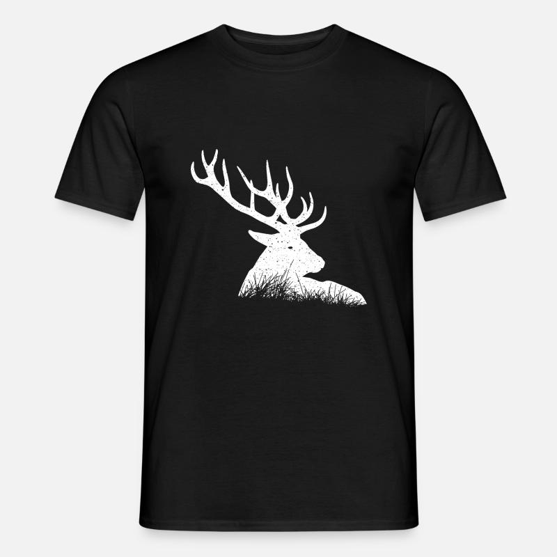 Hirsch - Männer T-Shirt - Schwarz