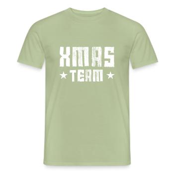 Xmas Team - Men's T-Shirt - sage - Front - AI Model Male 178 light (178cm)