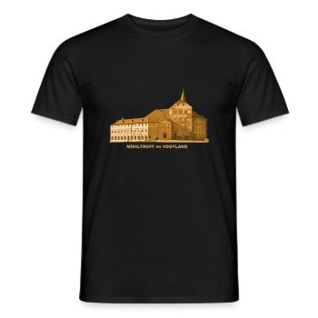 Mühltroff Castle Vogtland Saxony Landmark - Men's T-Shirt - black - Front - AI Model Male 178 light (178cm)