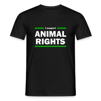 Je soutiens les droits des animaux - T-shirt homme - noir - Devant - AI Model Male 178 light (178cm)