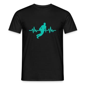 Haertbeat Basketball - USA - Team Sport - Hoops - Männer T-Shirt - Schwarz - Vorne - AI Model Male 178 light (178cm)