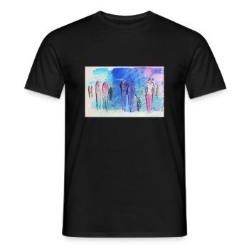 familie, freunde, gemeinschaft - Männer T-Shirt - Schwarz - Vorne - AI Model Male 178 light (178cm)