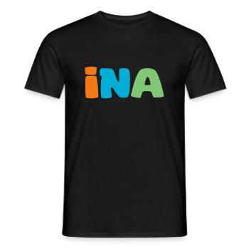 Name - Ina - Männer T-Shirt - Schwarz - Vorne - AI Model Male 178 light (178cm)