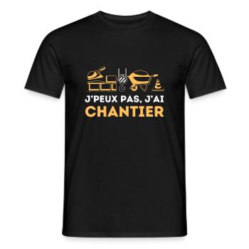 Je peux pas jai chantier de construction batiment - T-shirt homme - noir - Devant - AI Model Male 178 light (178cm)