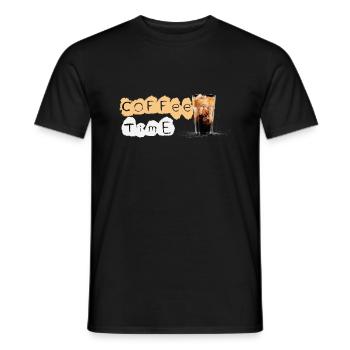 L’heure du café, juste un délicieux café - T-shirt homme - noir - Devant - AI Model Male 178 light (178cm)