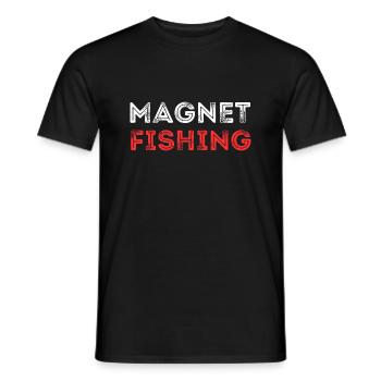 MAGNETFISCHEN METALL WÖRTER - Männer T-Shirt - Schwarz - Vorne - AI Model Male 178 light (178cm)