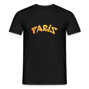 Paris - France - France - Tour Eiffel - T-shirt homme - noir - Devant - AI Model Male 178 light (178cm)