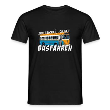 I've had enough, I'm going to take the bus - Men's T-Shirt - black - Front - AI Model Male 178 light (178cm)