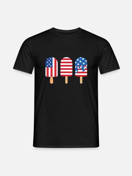 Patriotic Flag Pop Trio - Men's T-Shirt - black