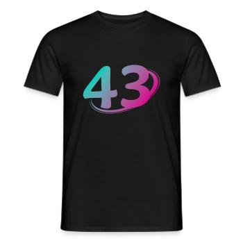 Nummer 43 mehrfarbig - Männer T-Shirt - Schwarz - Vorne - AI Model Male 178 light (178cm)