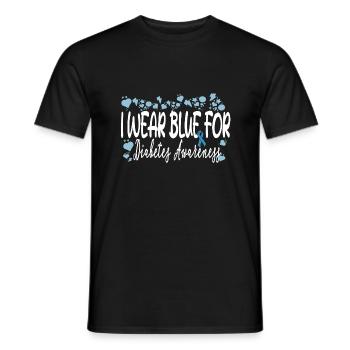 Ich trage Blau für Diabetes Bewusstsein Blau - Männer T-Shirt - Schwarz - Vorne - AI Model Male 178 light (178cm)