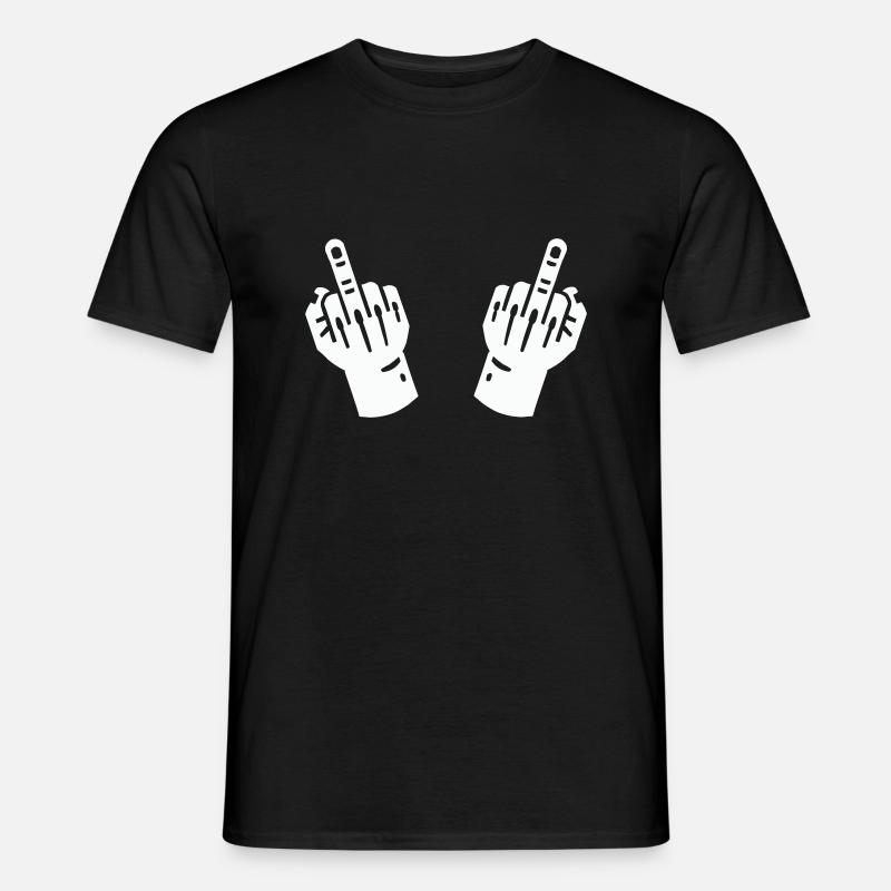mittelfinger hand 2 - Männer T-Shirt - Schwarz