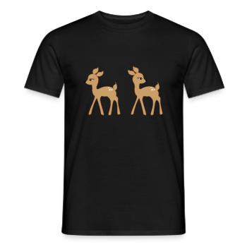 deer 1157862 1280 - Männer T-Shirt - Schwarz - Vorne - AI Model Male 178 light (178cm)