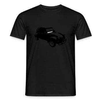 vintage vieille voiture dodoche 2 chevaux - T-shirt homme - noir - Devant - AI Model Male 178 light (178cm)