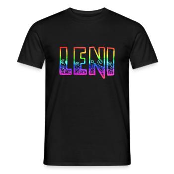 leni rs regenbogen - Männer T-Shirt - Schwarz - Vorne - AI Model Male 178 light (178cm)