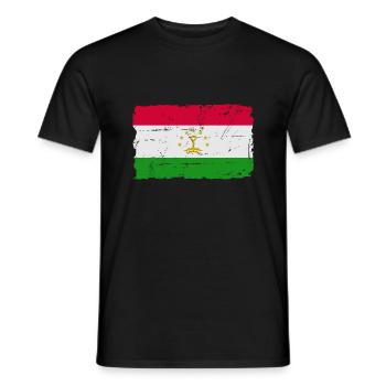 Flag of Tajikistan - Tadschikistan Flagge - Men's T-Shirt - black - Front - AI Model Male 178 light (178cm)