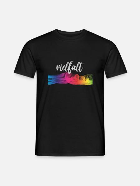 Regenbogen Akzeptanz Toleranz Gleichberechtigung - Männer T-Shirt - Schwarz