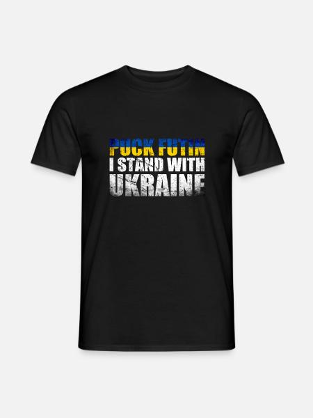Puck Futin je me tiens avec l’ukraine - T-shirt homme - noir