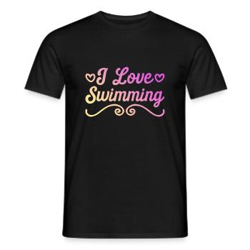 Ich liebe Schwimmen - Männer T-Shirt - Schwarz - Vorne - AI Model Male 178 light (178cm)