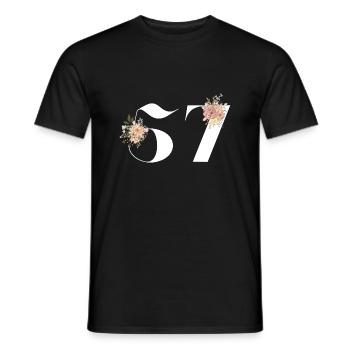 Blumen zum 57-jährigen Jubiläum (Geschenk von 57 Jahren) - Männer T-Shirt - Schwarz - Vorne - AI Model Male 178 light (178cm)