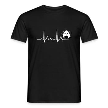 Onigiri Herzschlag EKG Puls - Männer T-Shirt - Schwarz - Vorne - AI Model Male 178 light (178cm)