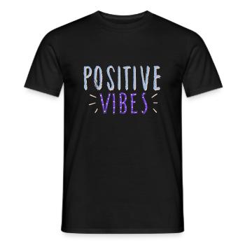 positive vibes - Men's T-Shirt - black - Front - AI Model Male 178 light (178cm)