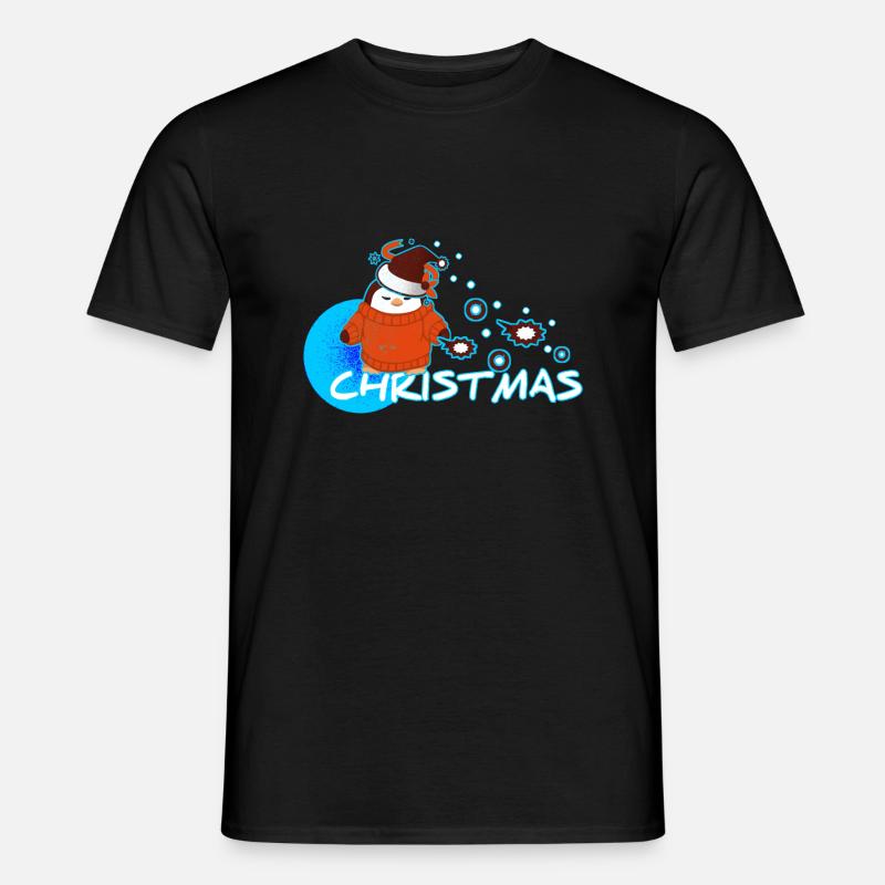 Weihnachts Pinguin - Männer T-Shirt - Schwarz
