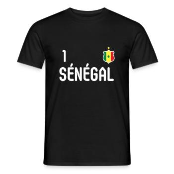 Sénégal équipe de football - T-shirt homme - noir - Devant - AI Model Male 178 light (178cm)