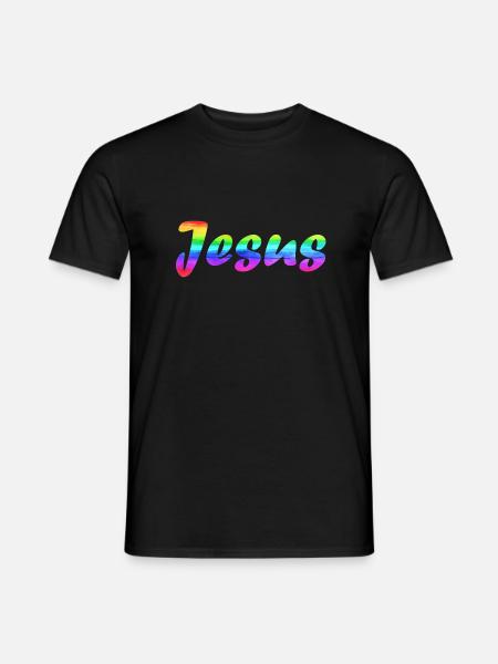 Jesus Rainbow Flag - Men's T-Shirt - black