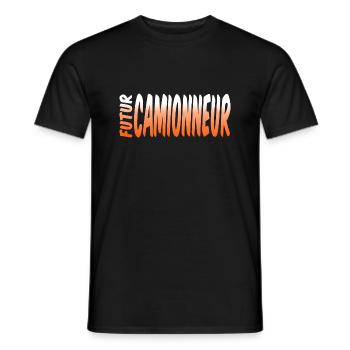 CAMIONNEUR CAMIONNEUSE ROUTIER FUTUR CAMIONNEURS - T-shirt homme - noir - Devant - AI Model Male 178 light (178cm)
