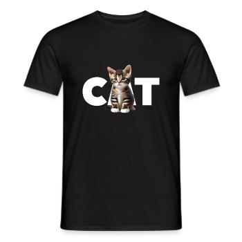 Chat - Pour tous ceux qui aiment les chats et le spectacle - T-shirt homme - noir - Devant - AI Model Male 178 light (178cm)