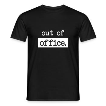 out of office - Nicht im Büro - ausserhaus - Men's T-Shirt - black - Front - AI Model Male 178 light (178cm)
