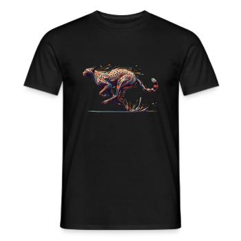 Guépard abstrait coloré - T-shirt homme - noir - Devant - AI Model Male 178 light (178cm)