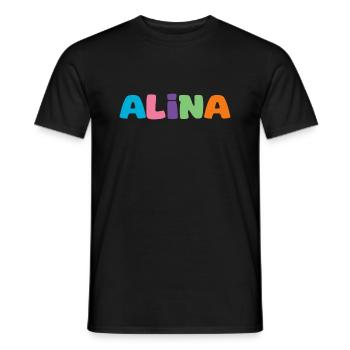 Name - Alina - Männer T-Shirt - Schwarz - Vorne - AI Model Male 178 light (178cm)