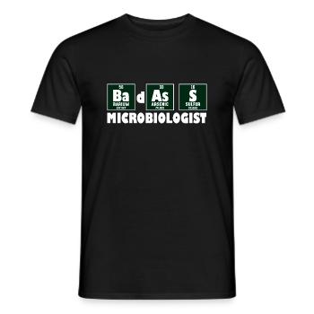 Lustiger Primärelement-Badass-Mikrobiologe - Männer T-Shirt - Schwarz - Vorne - AI Model Male 178 light (178cm)