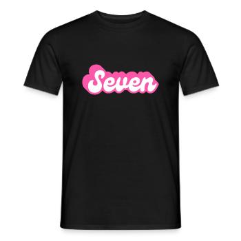 Seven birthday - 7e anniversaire rétro rose - T-shirt homme - noir - Devant - AI Model Male 178 light (178cm)