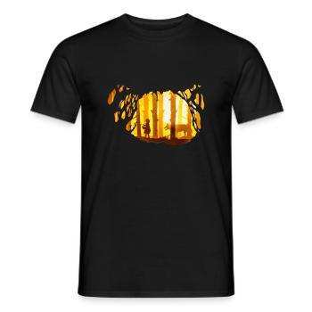 Paper Cut – Little Red Riding Hood and the Wolf - Men's T-Shirt - black - Front - AI Model Male 178 light (178cm)