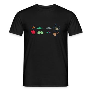 Bande dessinée d’animaux - T-shirt homme - noir - Devant - AI Model Male 178 light (178cm)