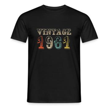 Vintage 1961- 63 rd birthday - 63 ans - T-shirt homme - noir - Devant - AI Model Male 178 light (178cm)