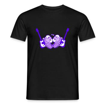 2 Équipe de chenilles de fête Deux amis jouant de la guitare - T-shirt homme - noir - Devant - AI Model Male 178 light (178cm)
