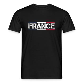 FRANKREICH Flagge und Emblem von Frankreich. Ertragen - Männer T-Shirt - Schwarz - Vorne - AI Model Male 178 light (178cm)