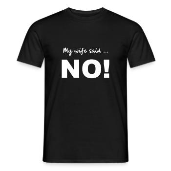 Ma femme a dit non ! Ma femme a dit non - mariage - T-shirt homme - noir - Devant - AI Model Male 178 light (178cm)