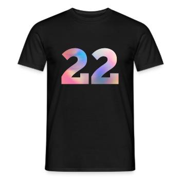 Colorful Number 22 - Men's T-Shirt - black - Front - AI Model Male 178 light (178cm)